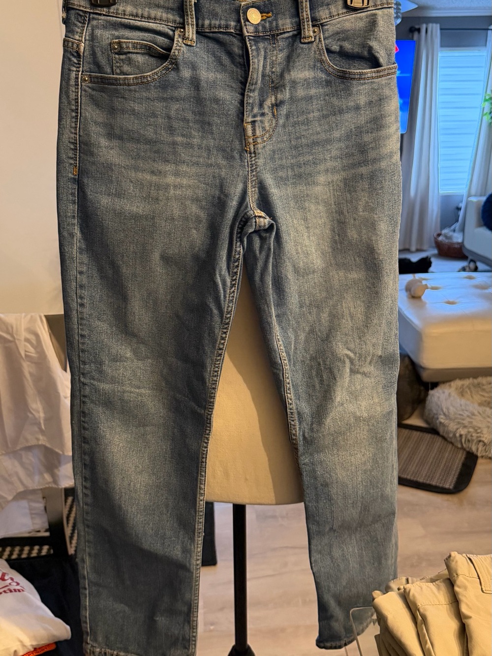 Classic mens Mid Wash Blue Jeans